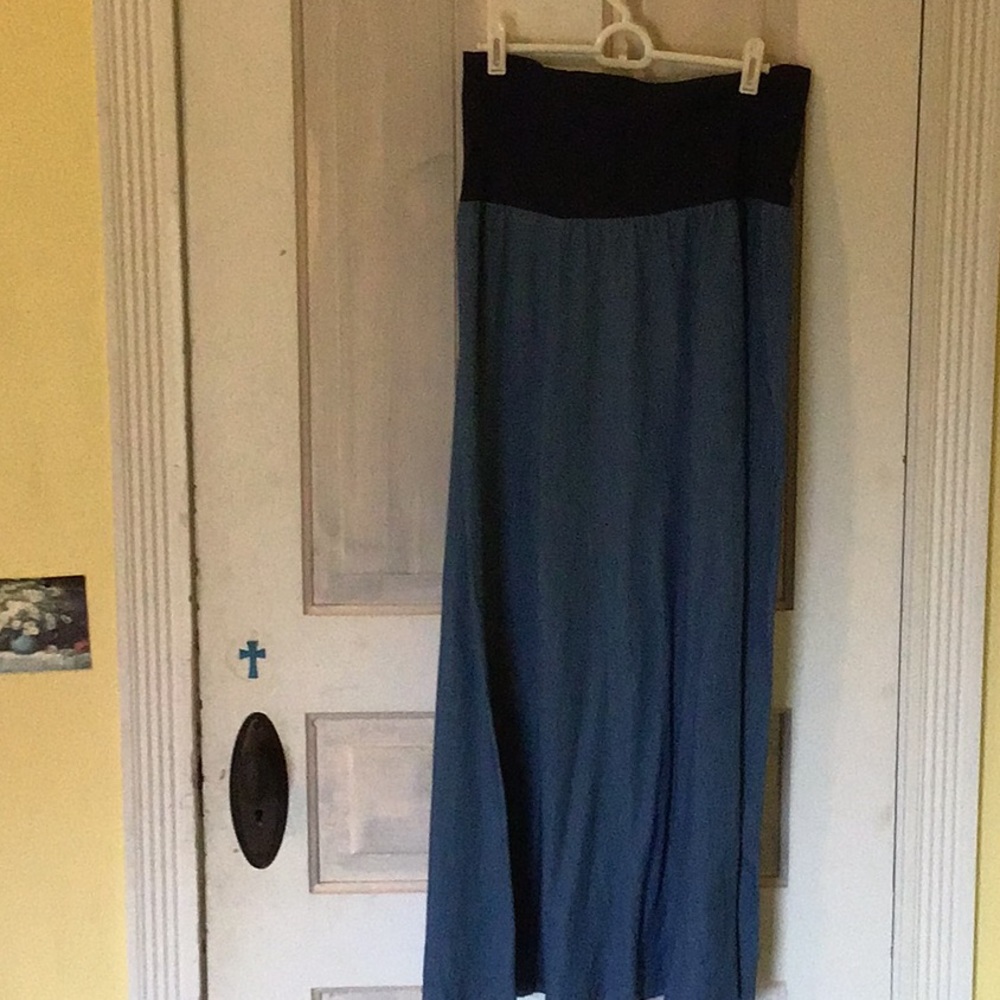 Lightweight denim maxi skirt